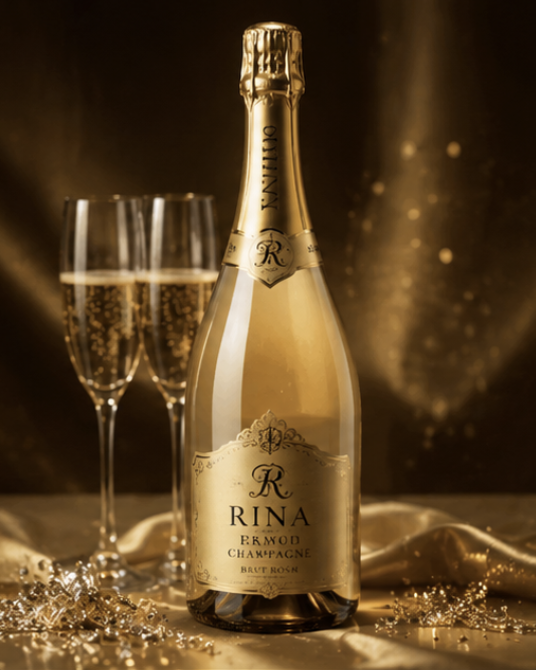 Gold Champagne bottle